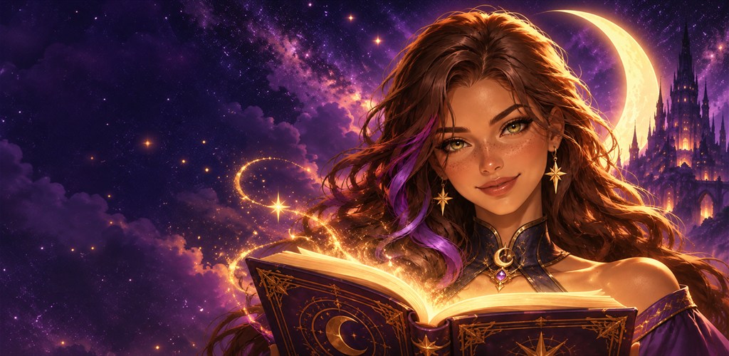 FableMate character with an illuminated storybook